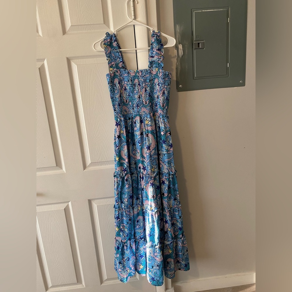 Dressed in LALA Blue Floral Midi Dress